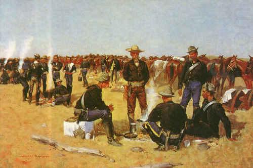 Frederick Remington A Cavalryman's Breakfast on the Plains china oil painting image